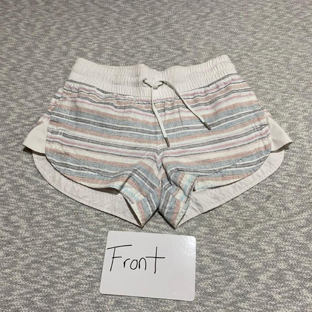 Athleta Multi-colored striped shorts with horizontal stripes women 4. SKU-B805